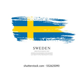 Flag of Sweden, brush stroke background
