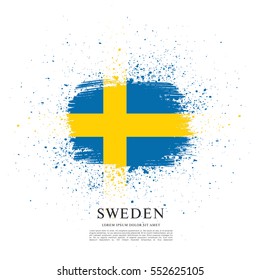 Flag of Sweden, brush stroke background