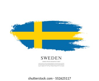 Flag of Sweden, brush stroke background