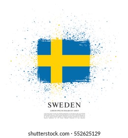 Flag of Sweden, brush stroke background
