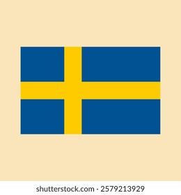 Flag of Sweden. Color vector illustration.