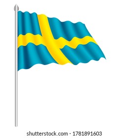 Flag of Sweden country isolated on white background. EPS.file.
