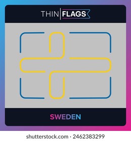 The flag of Sweden, Download Editable Thin Icons. Country, World and International Flag Icons Set. Swedish Flag Icon Graphic Vector Stroke