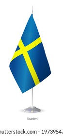 Flag of Sweden. Flagstaff of Sweden on white background.
Vector flag of Sweden on white background. Flagstaff of Sweden - vector illustration.