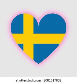 Die Flagge Schwedens im Herzen. Schweden Flagge Vektor.