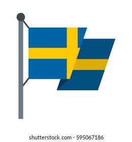 Flag of Sweden icon isolated on white background vector illustration