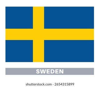 Flag of sweden. Flag icon. Standard colors. Standard size. Rectangular flag.