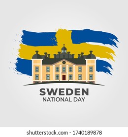 Flag of Sweden, June 6, National Day of Sweden, Kingdom of Sweden. vector illustration