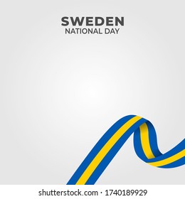 Flag of Sweden, June 6, National Day of Sweden, Kingdom of Sweden. vector illustration