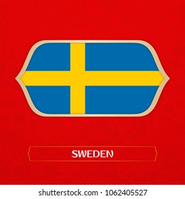 flag of Sweden is made in Football style
