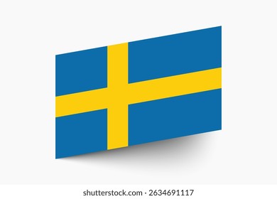 Flag of Sweden. Sweden flag official colors tilted icon digital vector illustration design.