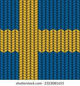 Flag of Sweden on a braided rop.