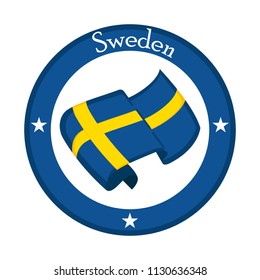 Flag of Sweden on a label