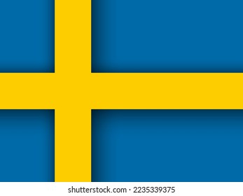 Flag of Sweden. Paper cut vector background. Best for mobile apps, UI and web design. Editable vector illustration EPS 10.