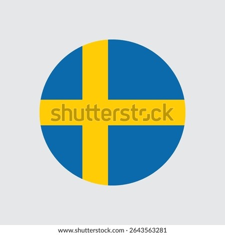 flag of Sweden round flag icon button vector sign symbol