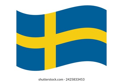 Flag of Sweden. Swedish national symbol in official colors. Template icon. Abstract vector background.