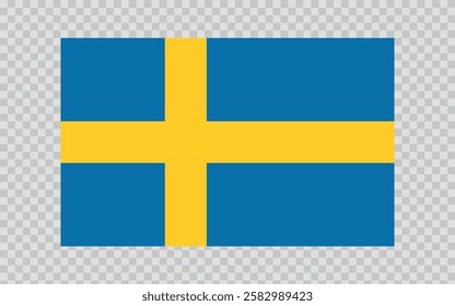 Flag of Sweden. Swedish national symbol in official colors. Template icon. Abstract vector background.