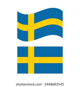 Flag Of Sweden Vector Design.