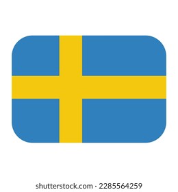 Flag Sweden vector flat icon. Isolated Sweden flag emoji illustration