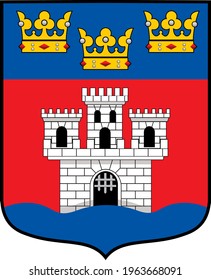 Flag of the Jönköping, Sweden vector illustration