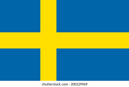 Flag of Sweden. Vector illustration. The color of the original.