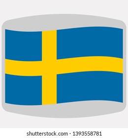 flag of sweden,  vector illustration, flat style