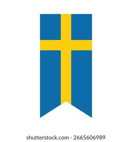 Flagge von Schweden. Schweden vertikale Flagge Symbol digitale Vektorgrafik. Die hängende Flagge.