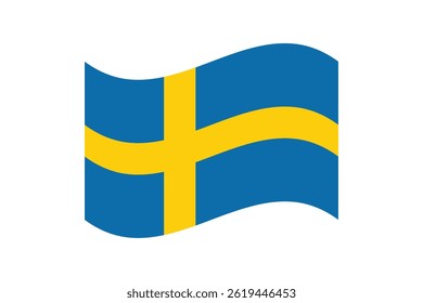 Flag of Sweden. Sweden wavy flag digital vector illustration. Fluttering flag.