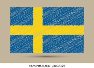 Flag of Sweden.Sweden flag vector illustration.