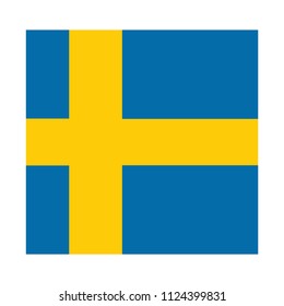 Flag of Sweden,Sweden Flag Vector Square Icon - Illustration, Flag of Sweden. Abstract concept, icon, square, button. Raster illustration on white background.
