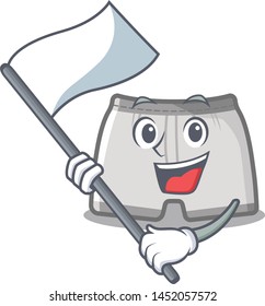 With flag swimming trunk in the cartoon locker
