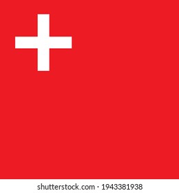 Flag of the Swiss Canton of Schwyz, vector illustration