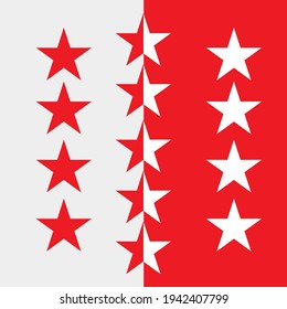 Flag of the Swiss Canton of Valais vector illustration