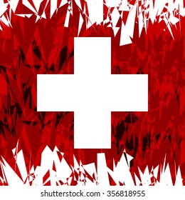 Flag of Swiss in grunge style. Vector illustration.