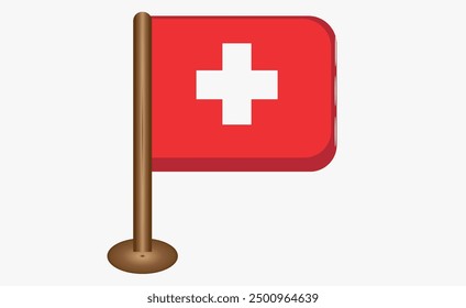 Flagge der Schweiz im 3D-Vektorbild