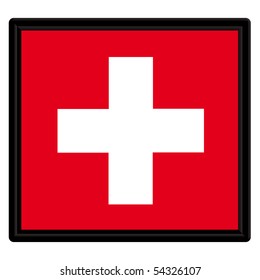 Flag of Switzerland with black frame