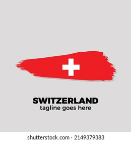  flag of switzerland brush stroke background