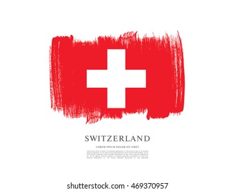 Flag of Switzerland. Brush stroke background