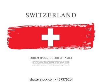 Flag of Switzerland. Brush stroke background