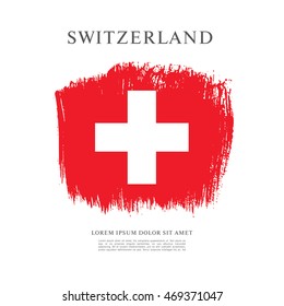 Flag of Switzerland. Brush stroke background