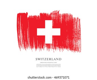 Flag of Switzerland. Brush stroke background