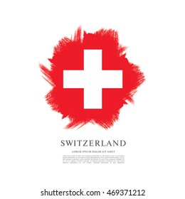 Flag of Switzerland. Brush stroke background