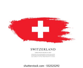 Flag of Switzerland, brush stroke background