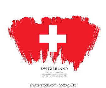 Flag of Switzerland, brush stroke background