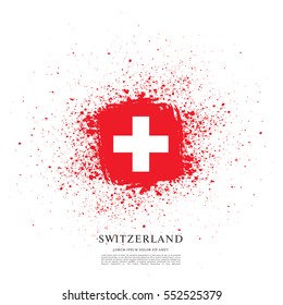 Flag of Switzerland, brush stroke background