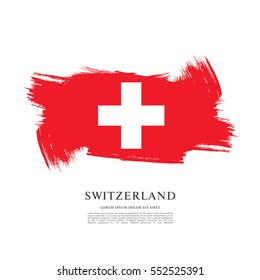 Flag of Switzerland, brush stroke background