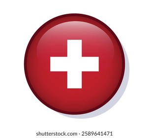 Flag Switzerland circle round frame vector design