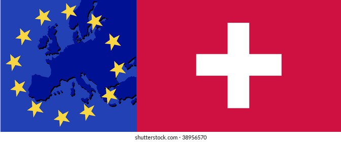 Flag of Switzerland and EU