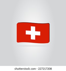 Flag of Switzerland. Flat style. Made in vector