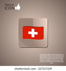 Flag of Switzerland. Flat style. Made in vector